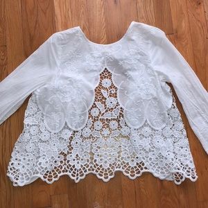 2/$10. UO lace white shirt.